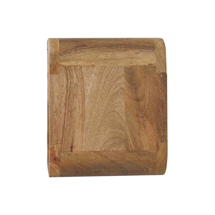 Brown Lacquered Chestnut Solid Mango Wood Extra Mini Wall-Mounted Oak-ish Bedside with 2 Drawers