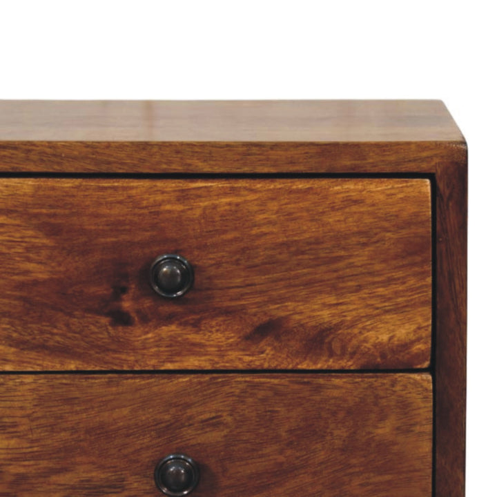 Brown Lacquered Oak-Finish Solid Mango Wood Small Wall-Mounted Floating Bedside Table