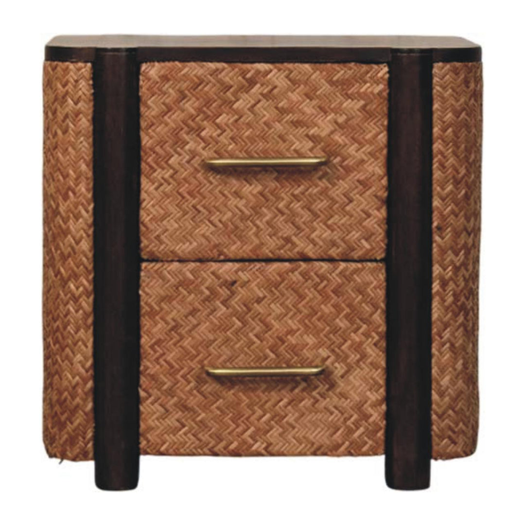 Brown Lacquered Chestnut Solid Mango Wood Havana Slim Chest with Rounded Corners