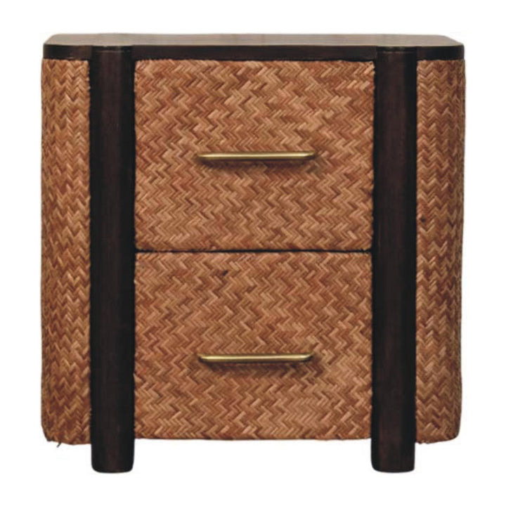 Brown Lacquered Chestnut Solid Mango Wood Havana Slim Chest with Rounded Corners