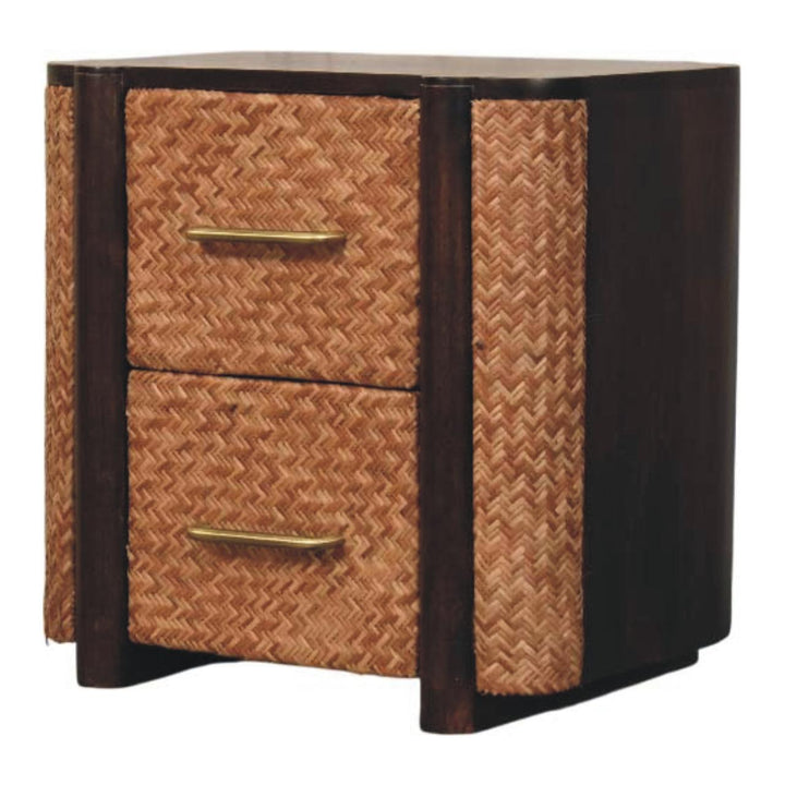 Brown Lacquered Chestnut Solid Mango Wood Havana Slim Chest with Rounded Corners