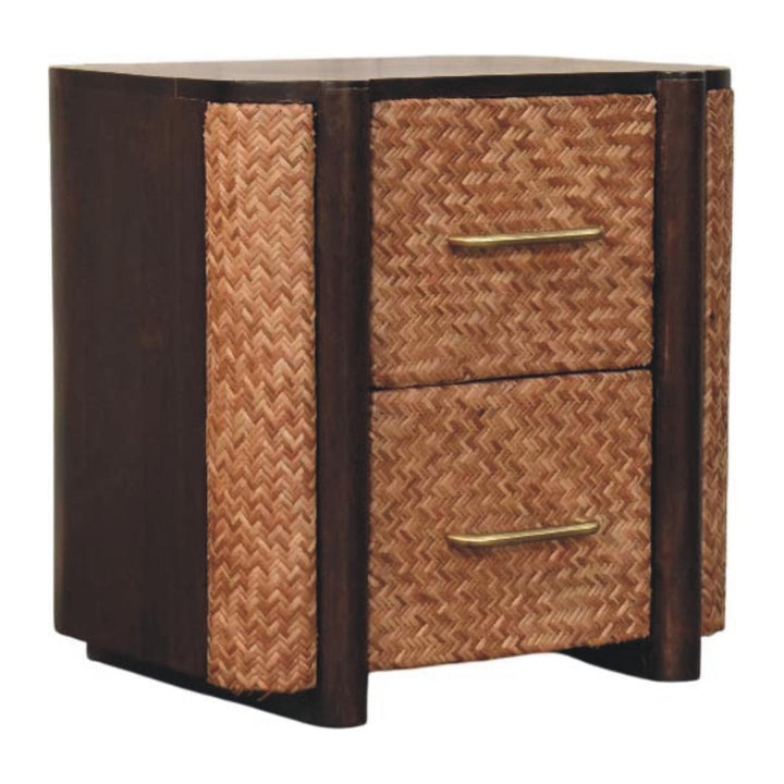 Brown Lacquered Chestnut Solid Mango Wood Havana Slim Chest with Rounded Corners