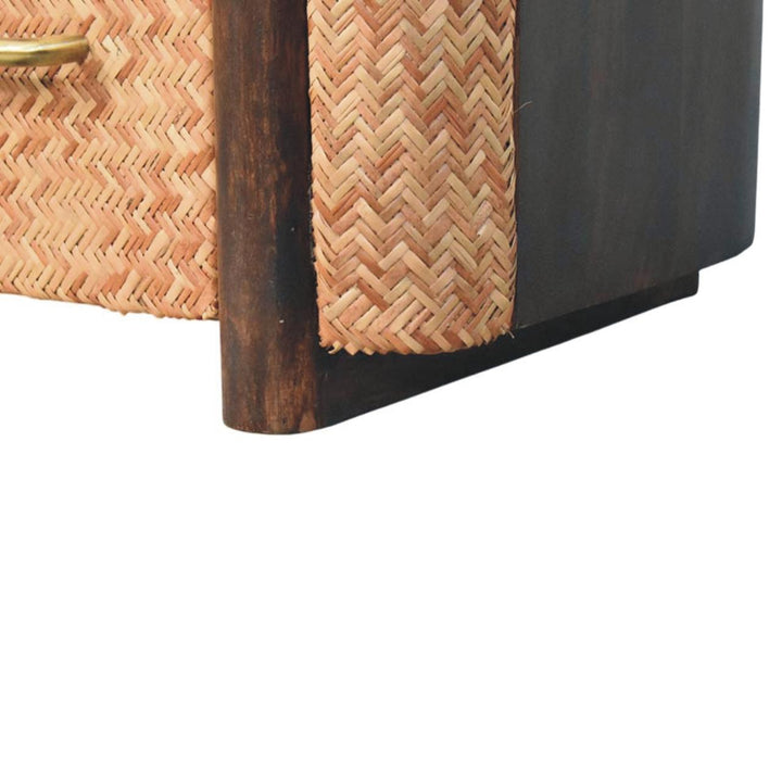 Brown Lacquered Chestnut Solid Mango Wood Havana Slim Chest with Rounded Corners