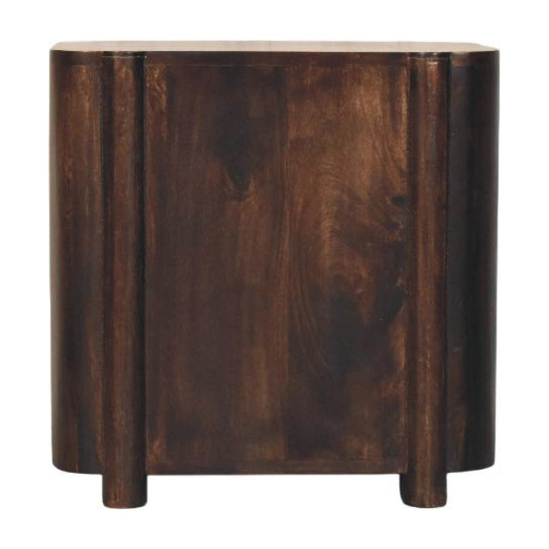 Brown Lacquered Chestnut Solid Mango Wood Havana Slim Chest with Rounded Corners