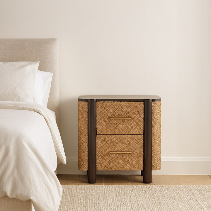 Brown Lacquered Chestnut Solid Mango Wood Havana Slim Chest with Rounded Corners
