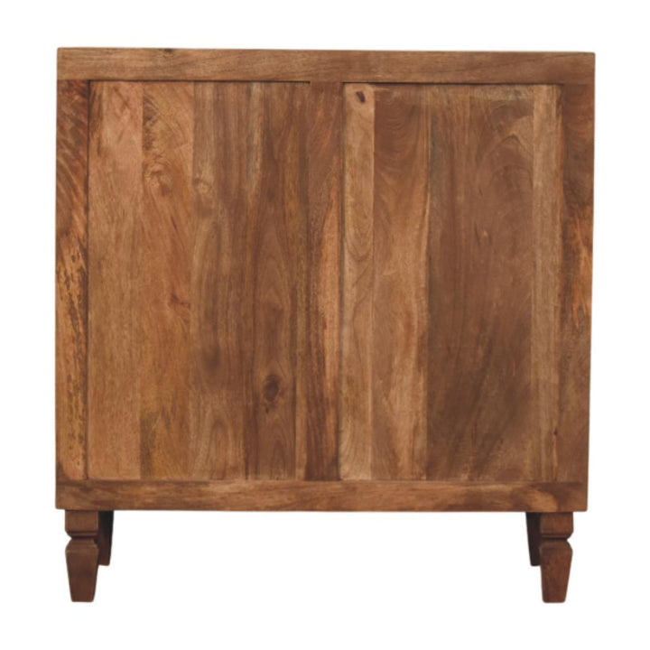 Brown Lacquered Golden Teak Solid Mango Wood Arno 3-Drawer Chest of Drawers