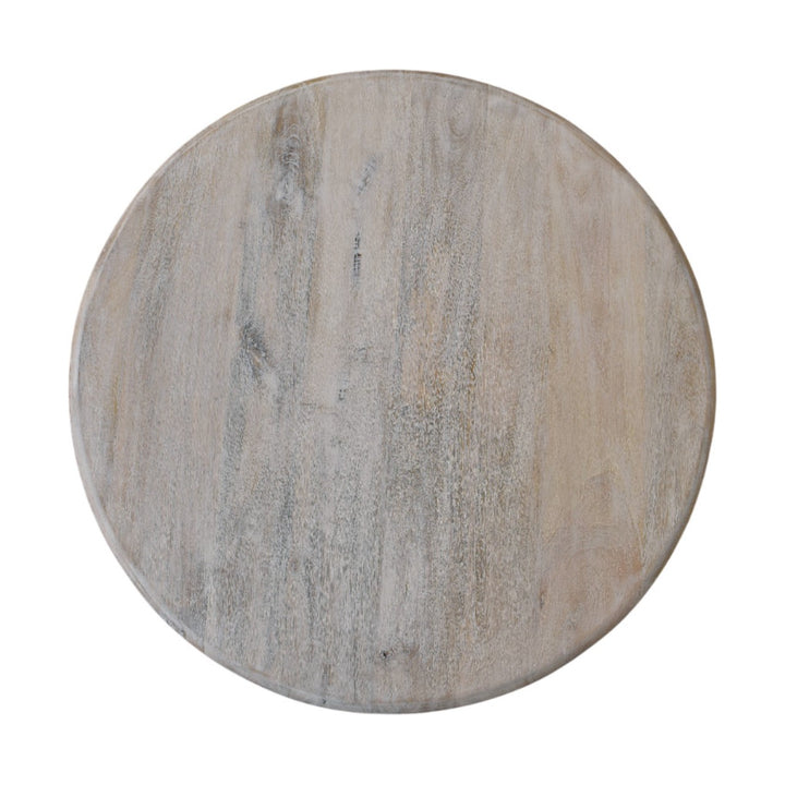 Brown Lacquered Salted Oak Solid Mango Wood Spindle Coffee Table with Rounded Edges