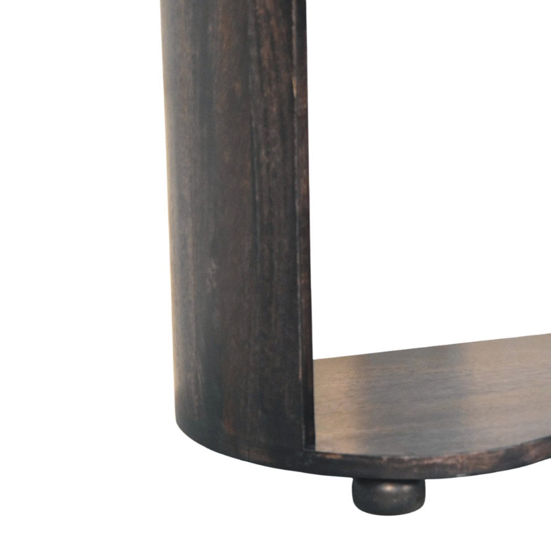 Brown Lacquered Wine Wood Oak Solid Mango Wood Regency Chestnut Bedside with Fluted Drawer & Brass Knob