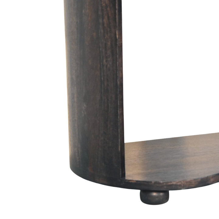 Brown Lacquered Wine Wood Oak Solid Mango Wood Regency Chestnut Bedside with Fluted Drawer & Brass Knob