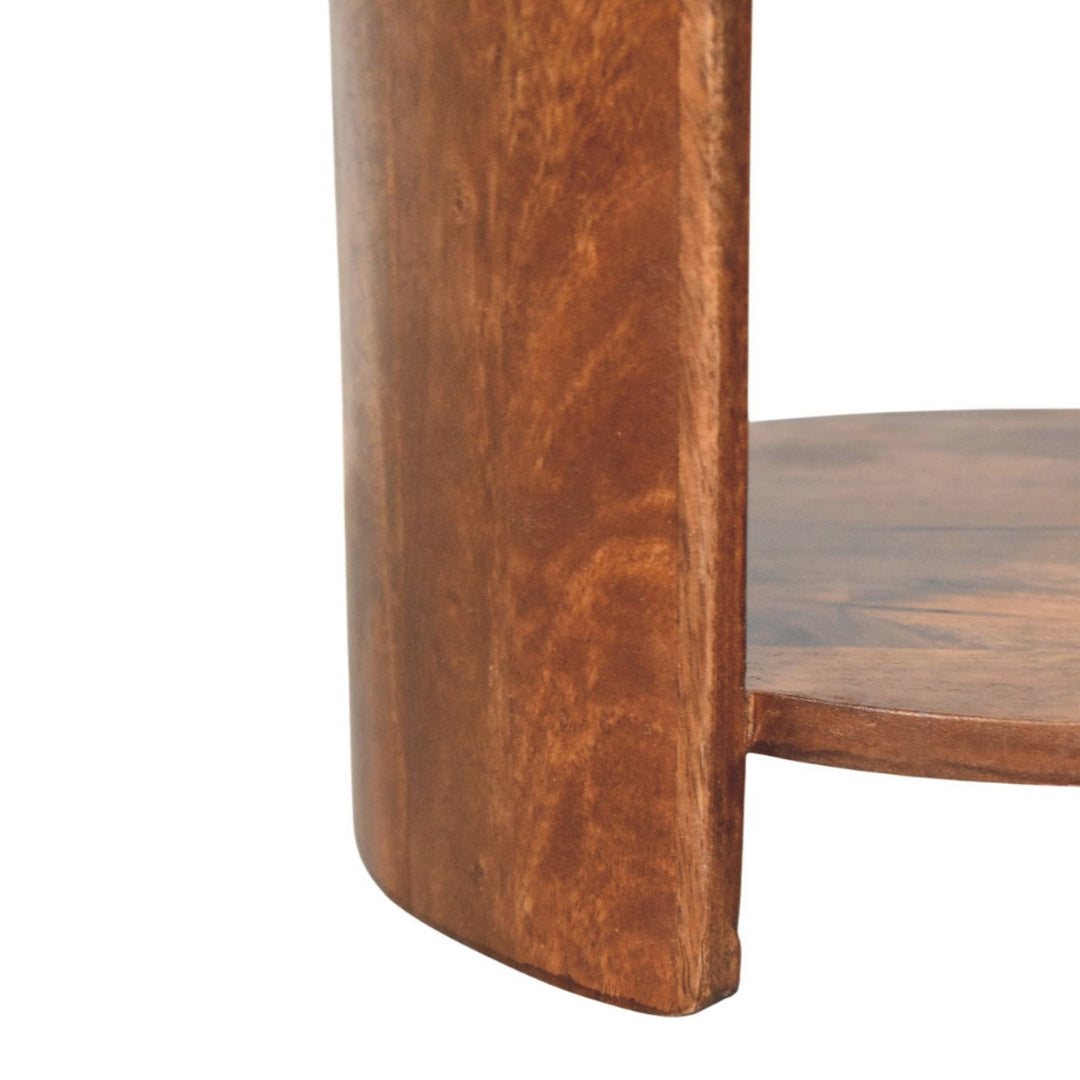 Brown Velvet Solid Mango Wood Verona Marble Coffee Table with Clover Silhouette & Fluted Sides