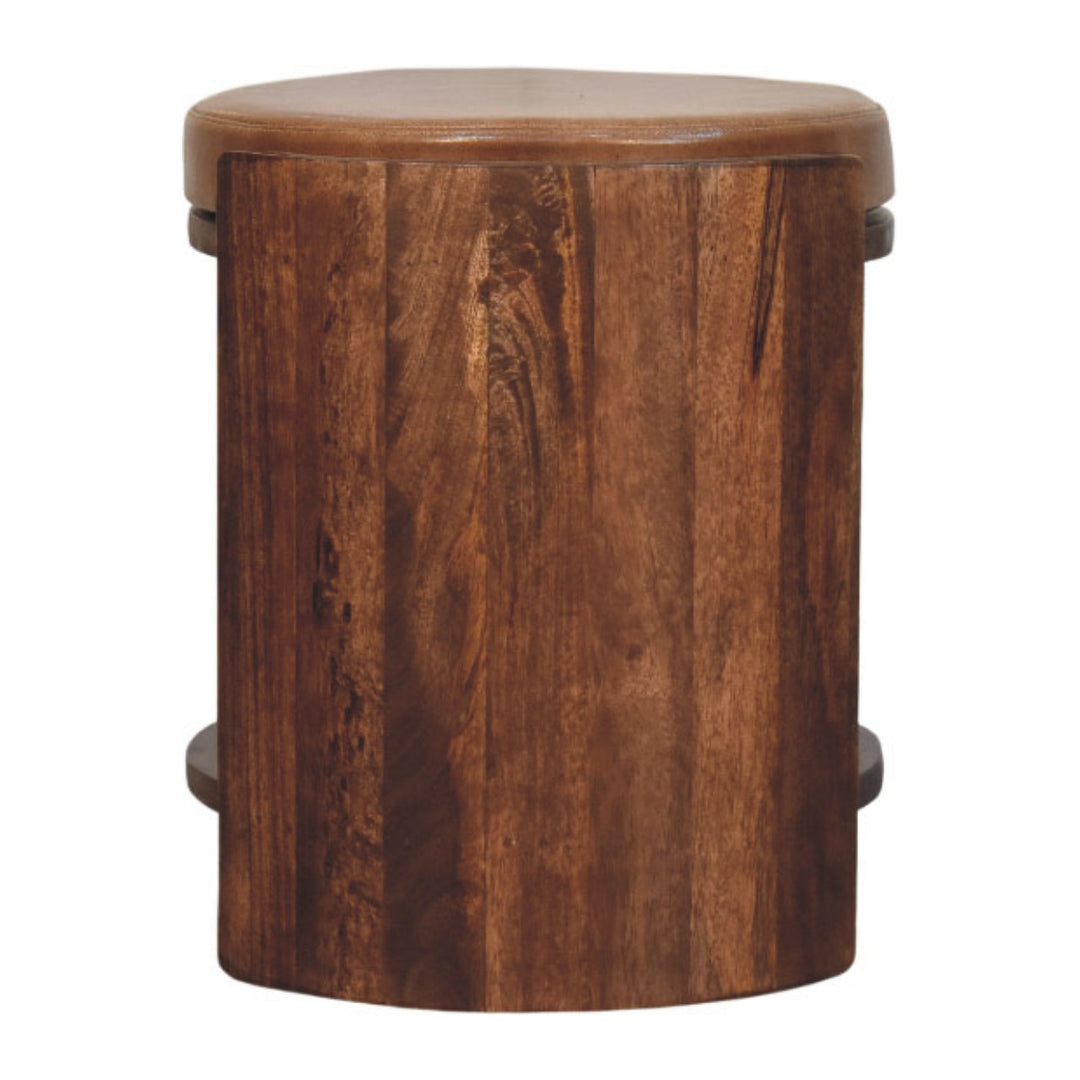 Brown Velvet Solid Mango Wood Verona Marble Coffee Table with Clover Silhouette & Fluted Sides