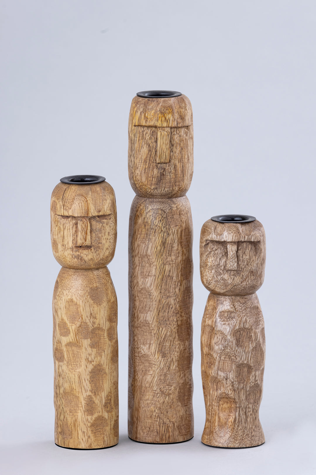 Terra Form Wooden Taper Candle Holder