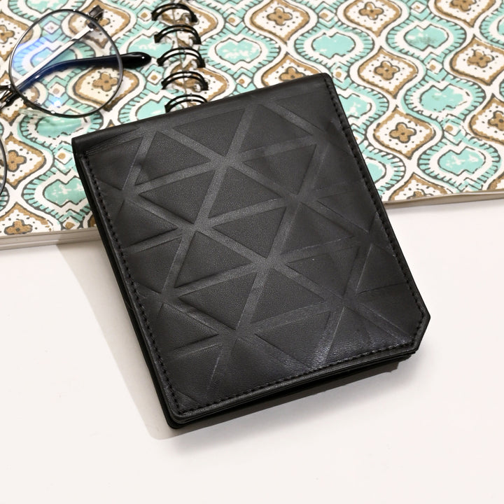 Luxury Dark Brown Napa Leather Wallet – Slim Croc Design with Coin Pocket & Card Slots