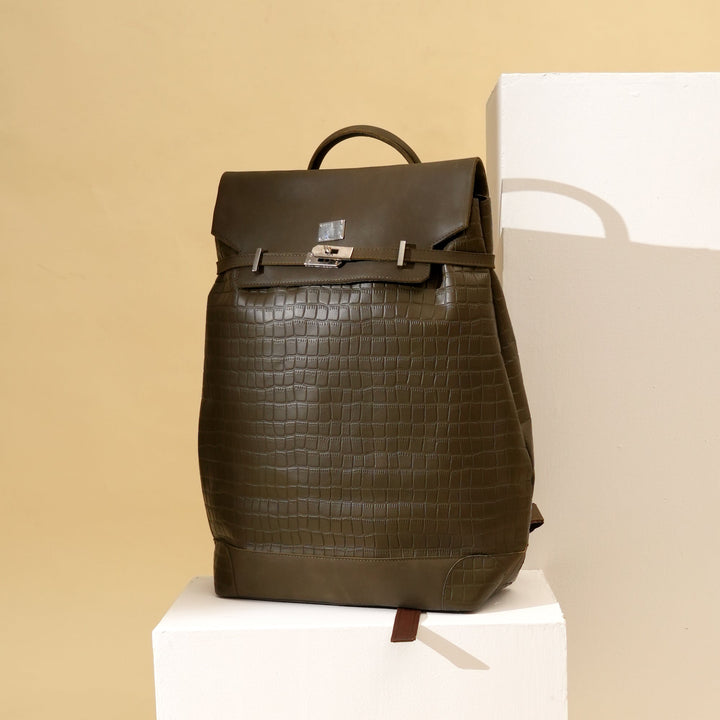 Leather Backpack Crogrn