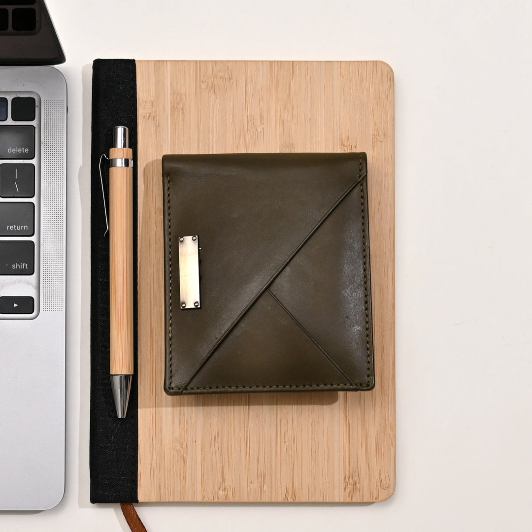 Leather Wallet 1B Green – Premium Nappa Leather Men’s Wallet with Coin Pocket & 6 Card Slots