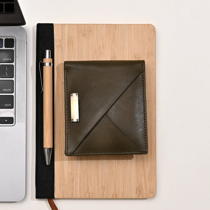 Leather Wallet 1B Green – Premium Nappa Leather Men’s Wallet with Coin Pocket & 6 Card Slots