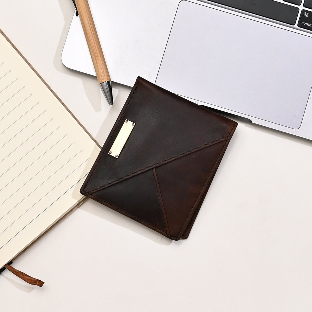 Leather Wallet 1S Crnbrn – Premium Full Grain Waxy Brown Leather Men’s Wallet with Coin Pocket & 6 Card Slots