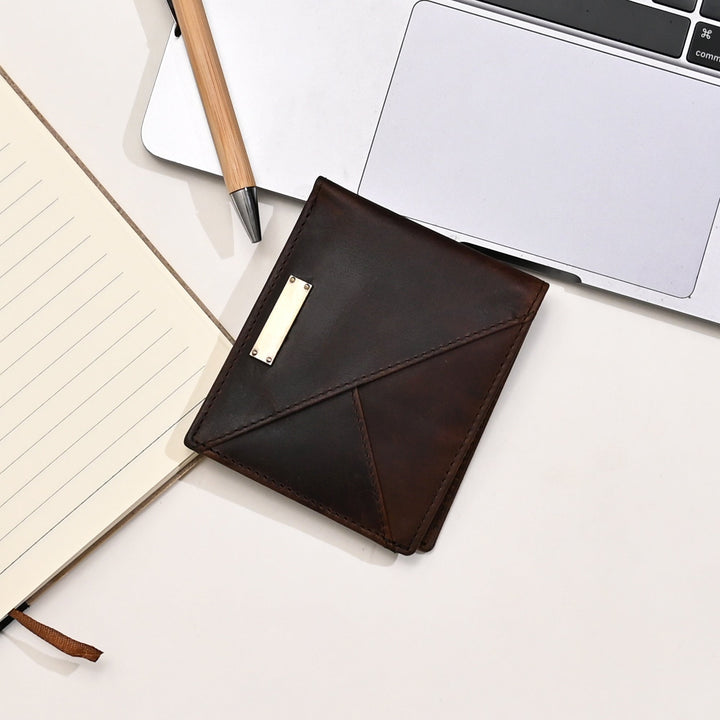 Leather Wallet 1S Crnbrn – Premium Full Grain Waxy Brown Leather Men’s Wallet with Coin Pocket & 6 Card Slots