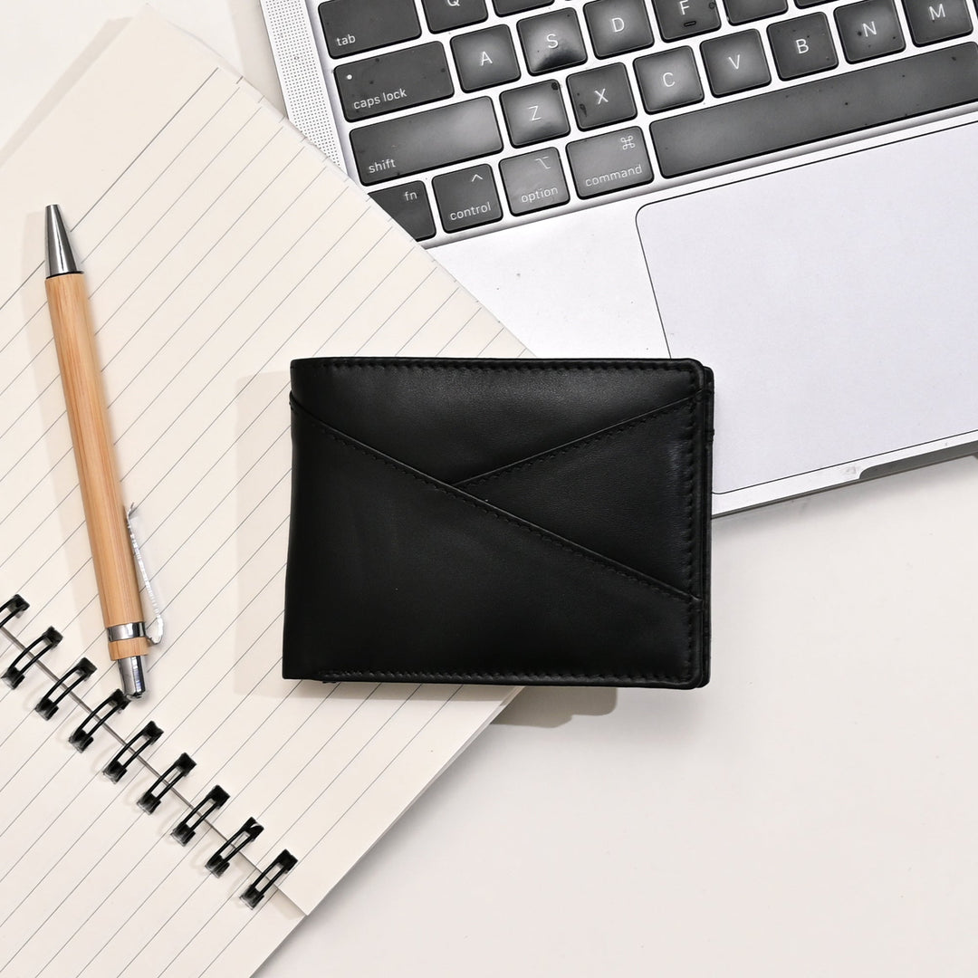 Leather Wallet 2S Napblk – Premium Black Napa Leather Wallet for Men with Coin Pocket & 4 Card Slots