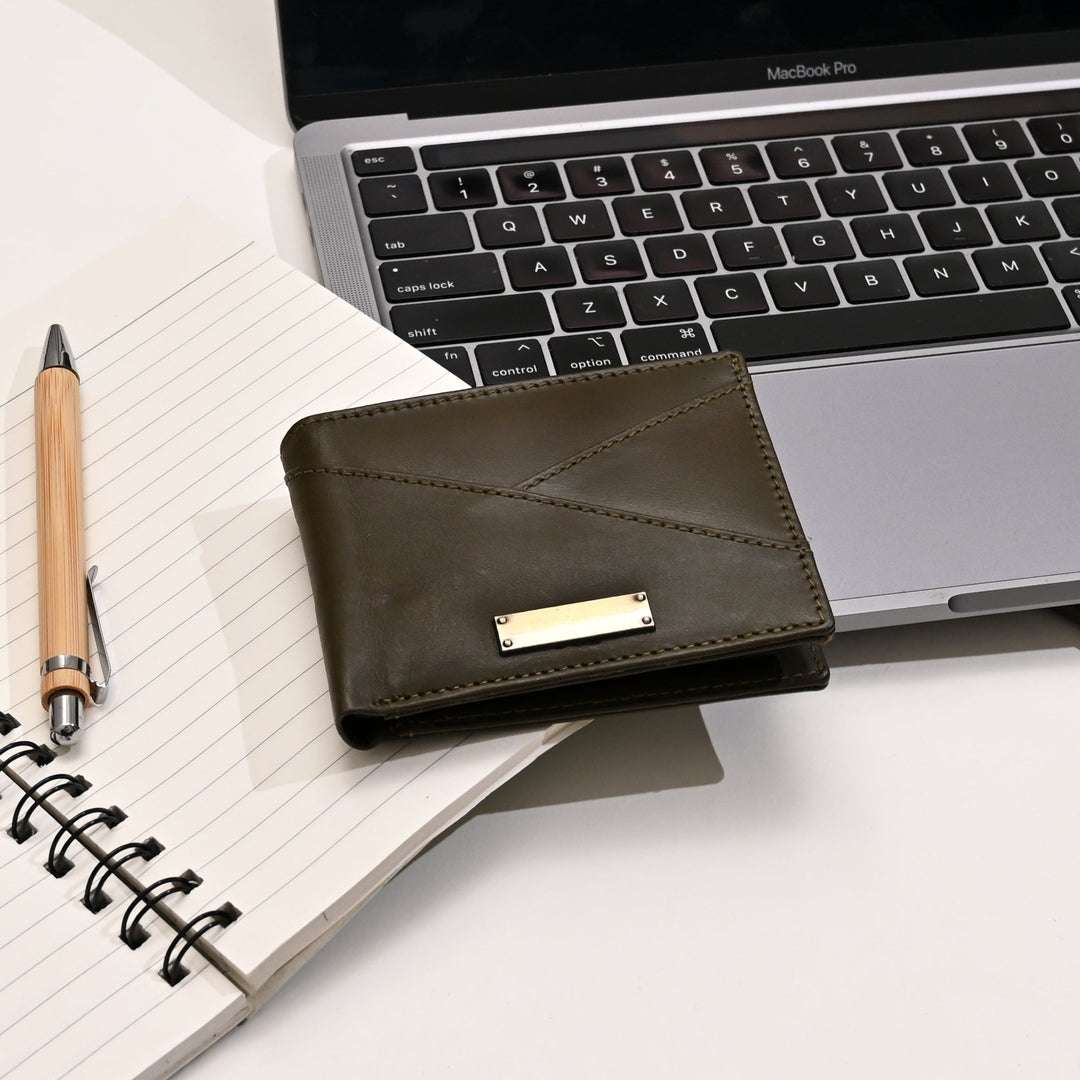 Leather Wallet 2S Napgrn – Premium Green Napa Leather Slim Wallet for Men with Coin Pocket & Card Slots