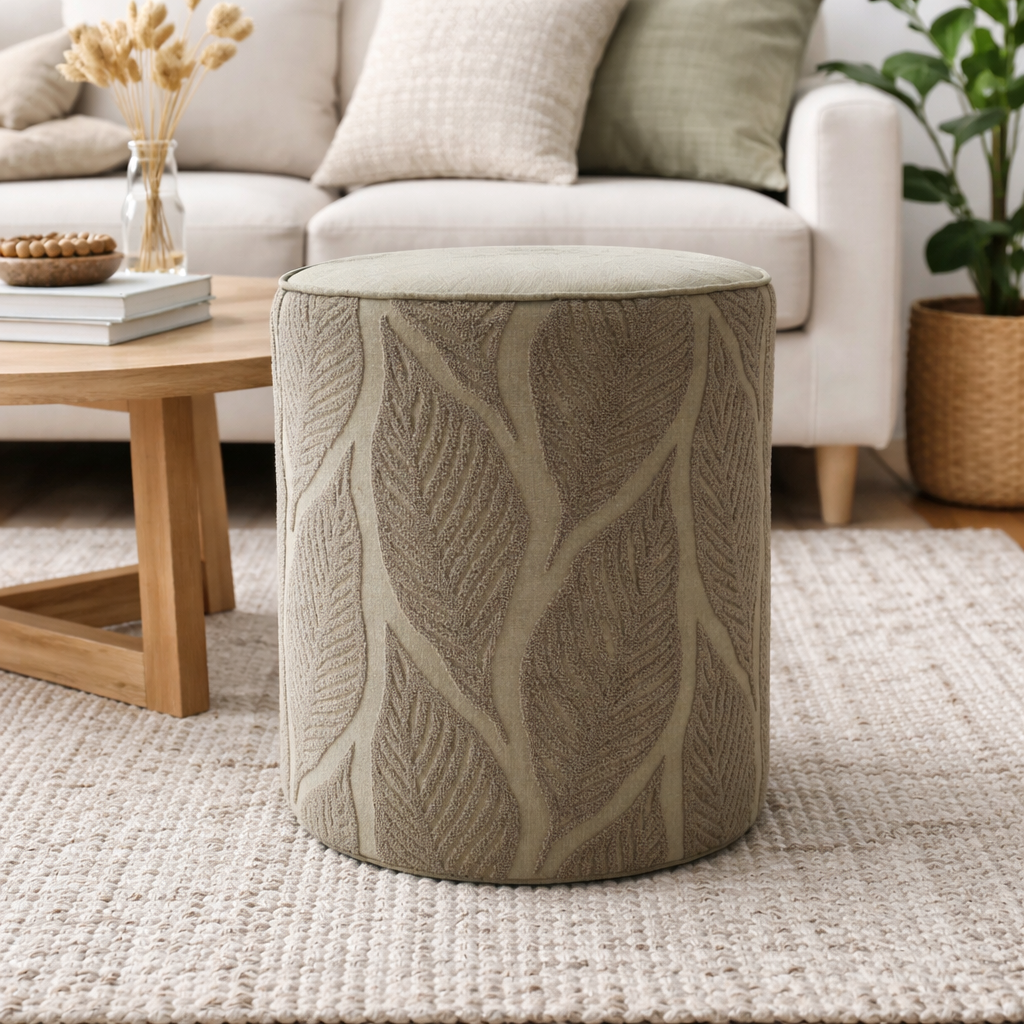 Cotton Pouf – Zoe Embroidered Design – 40x45 cm