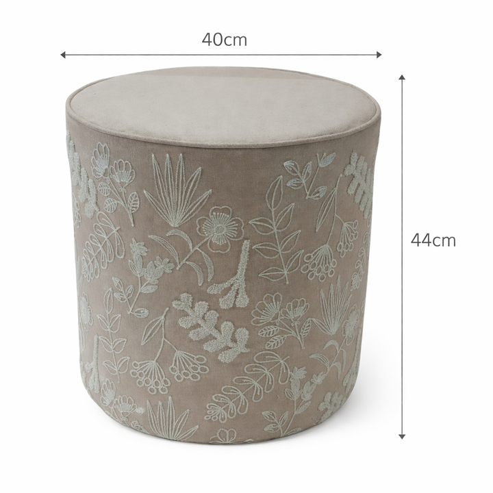 Cotton Pouf – Elora Embroidered Design – 40x45 cm
