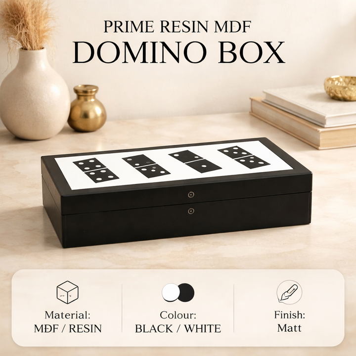 Black Resin MDF Domino Box | MDF Storage Case