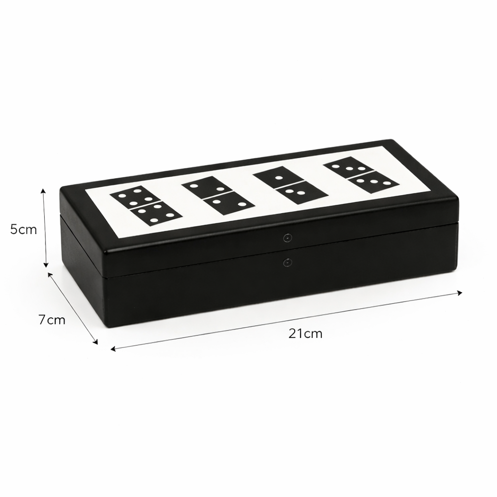 Luxury Black Resin Domino Set with MDF Storage Box
