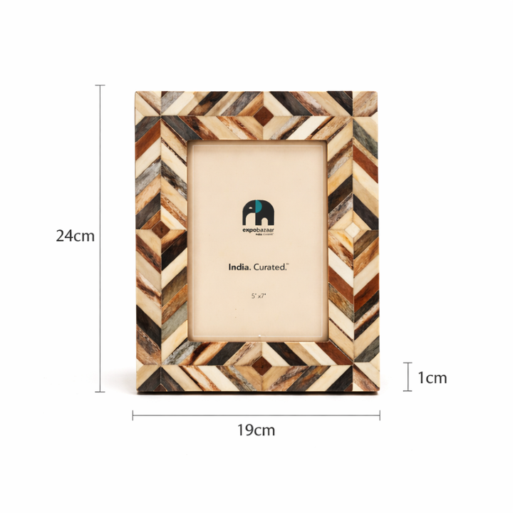 Brick Pattern Inlay Photo Frame – 5x7 inches