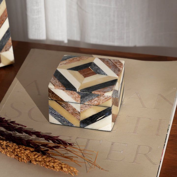 Brick Pattern Inlay Pill Box