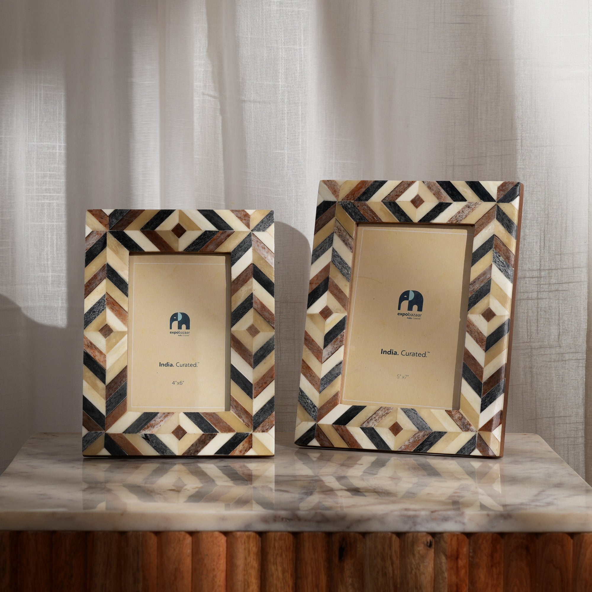 Brick Pattern Inlay Photo Frame – 4x6 inches – ExpobazaarEU