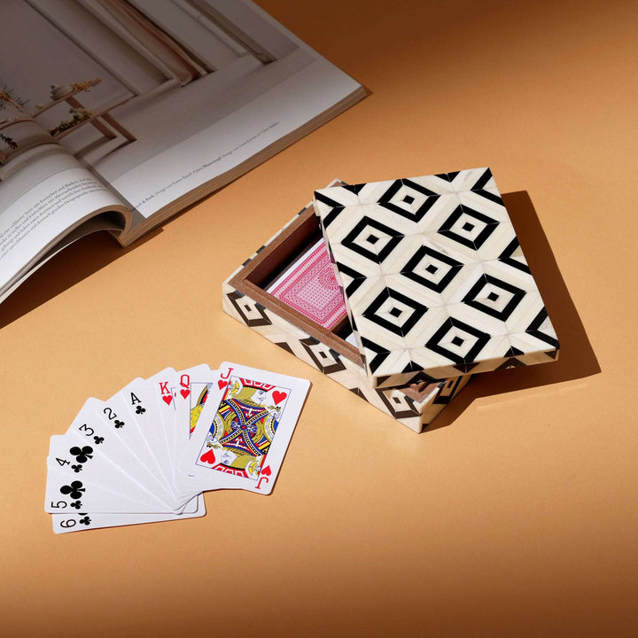Geometric Bone Inlay Card Box