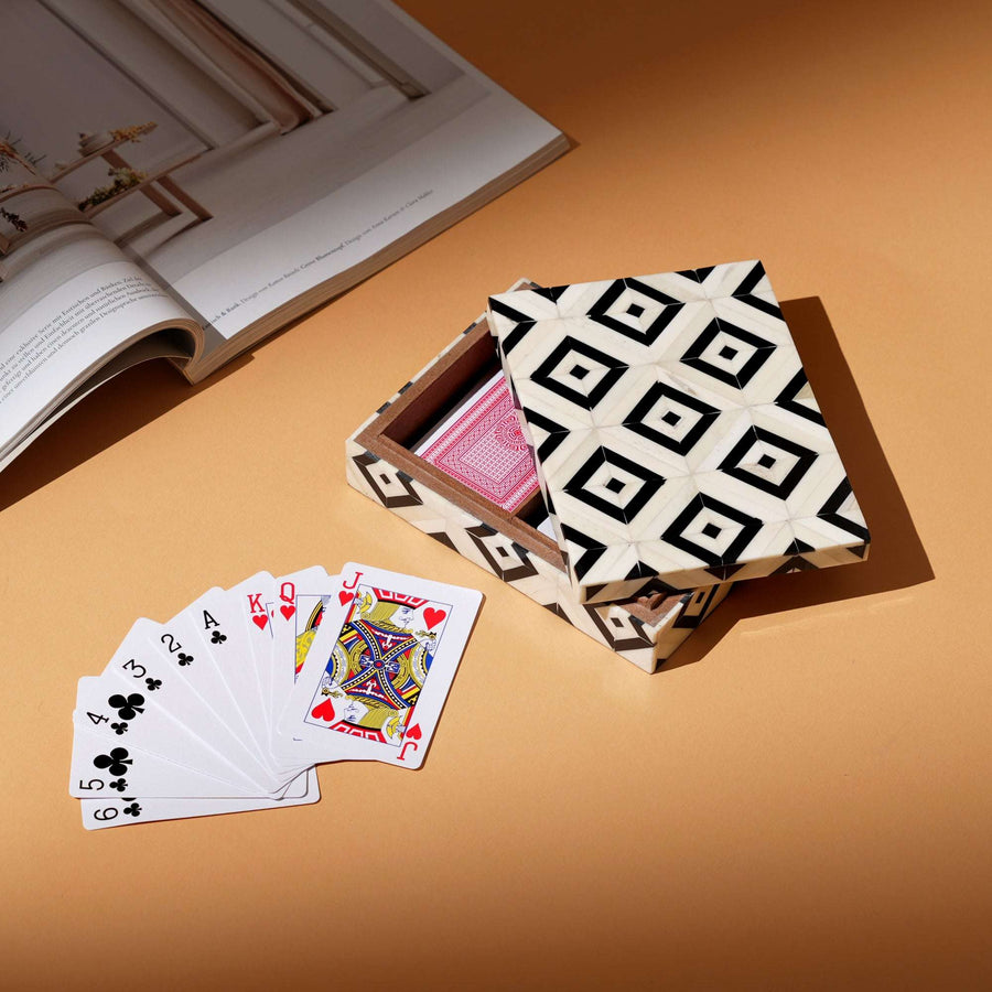 Geometric Bone Inlay Card Box