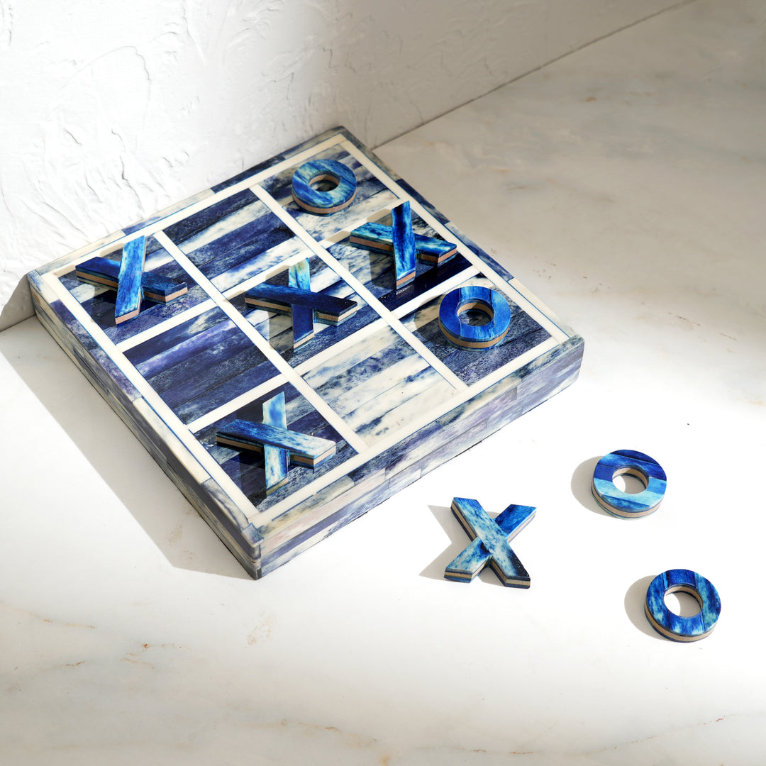 Bone Inlay Tic-Tac-Toe Game Set