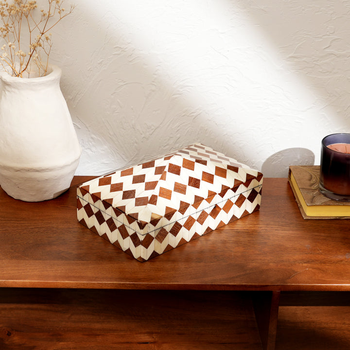 Diamond Pattern-Bone Inlay Decorative Box