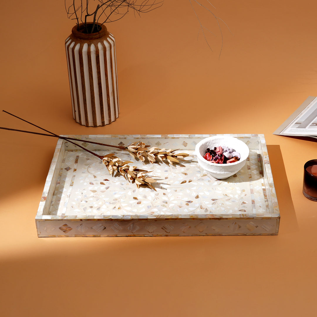 Floral Resin Decorative Tray