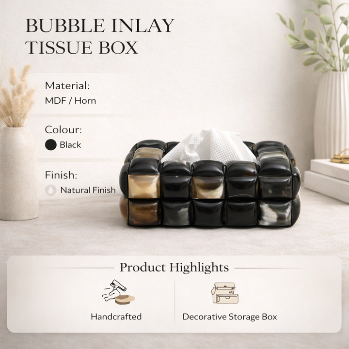 Bubble Pattern Bone Inlay Tissue Box