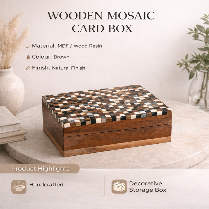 Wooden Mosaic Card Box