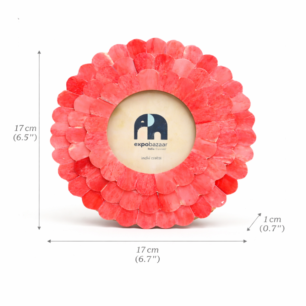 Round Sunflower Photo Frame – Pink