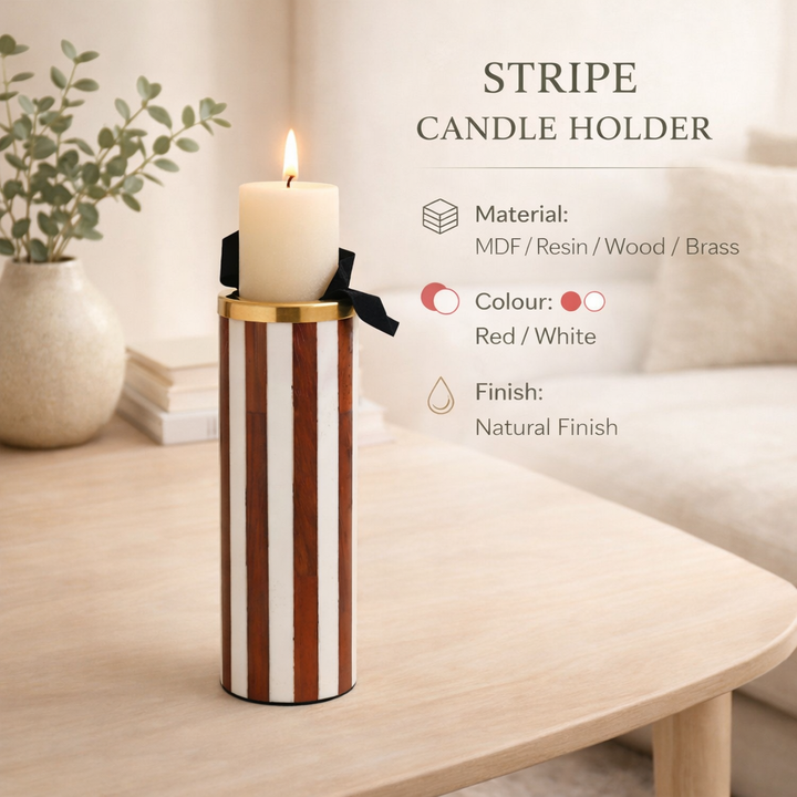 Striped Pattern Candle Holder