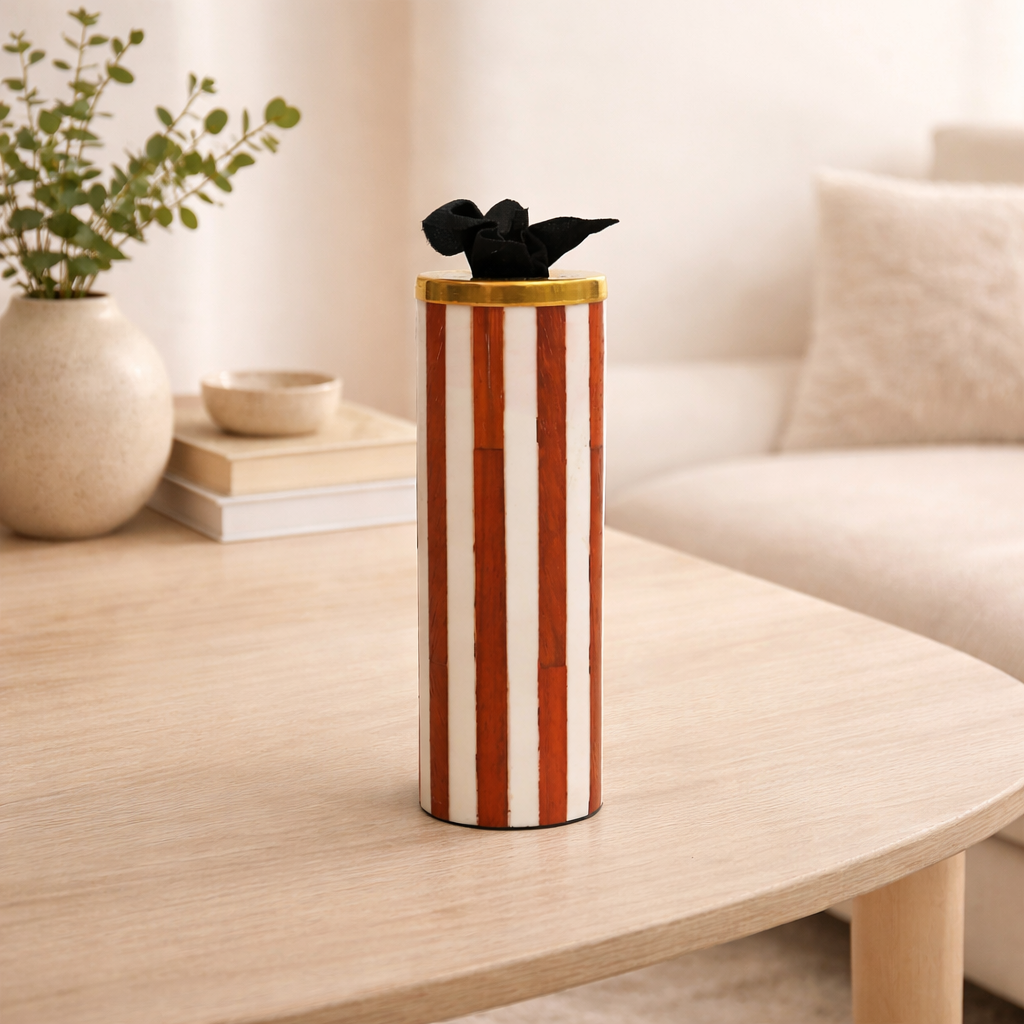 Striped Pattern Candle Holder