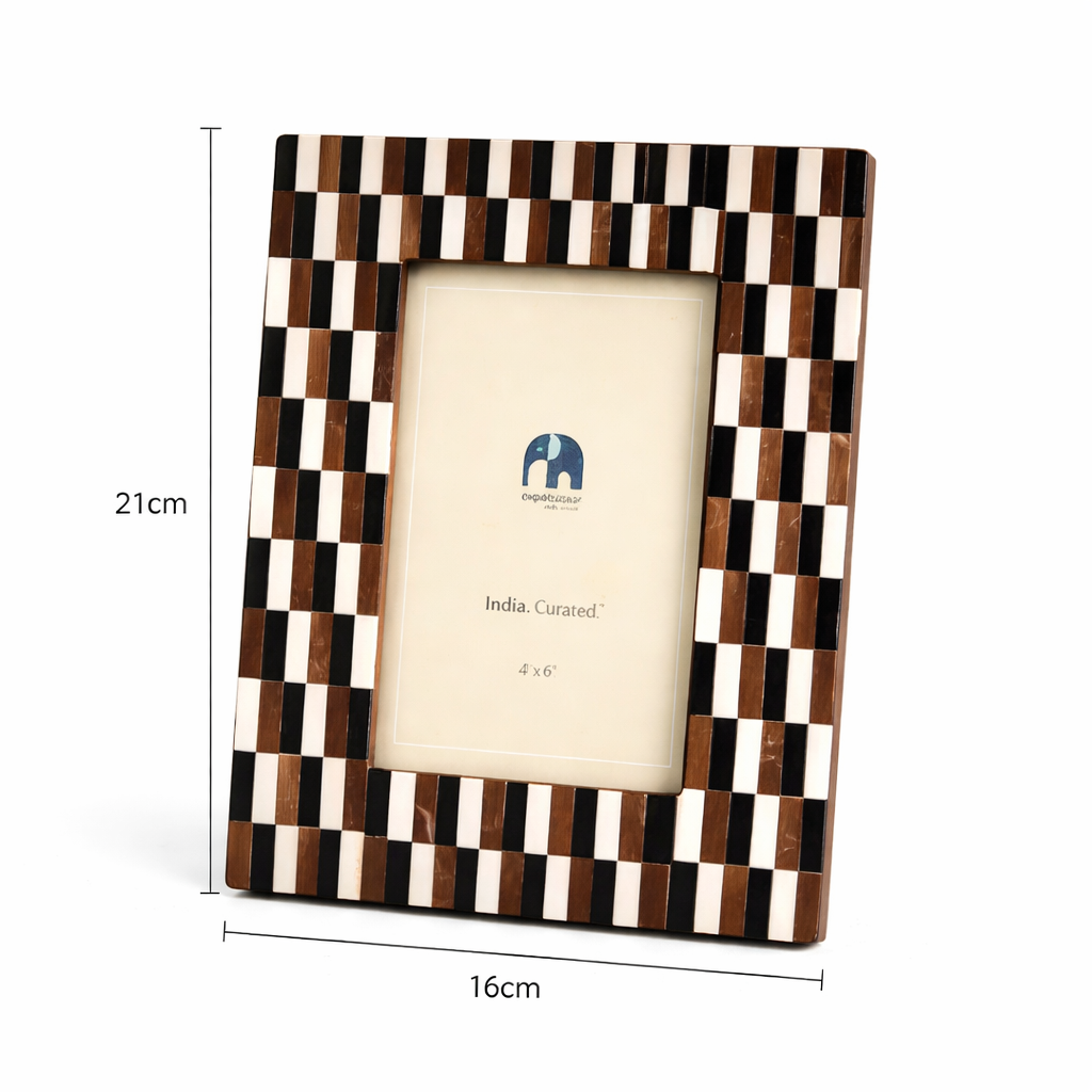 Brown Mosaic Resin Photo Frame