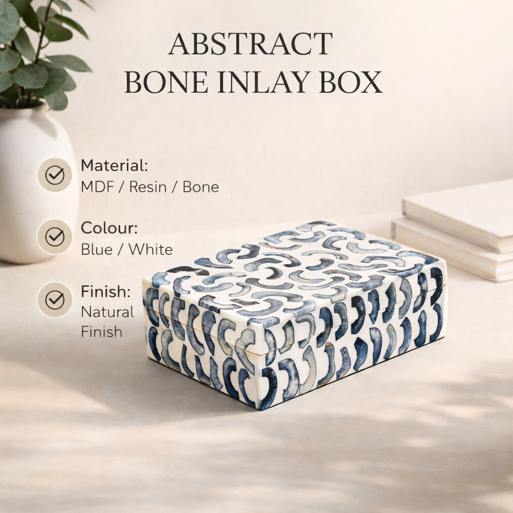 Abstract Pattern Bone Inlay Box