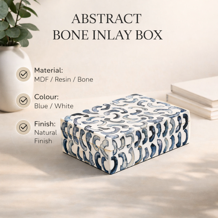 Abstract Pattern Bone Inlay Box