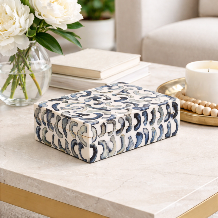 Abstract Pattern Bone Inlay Box