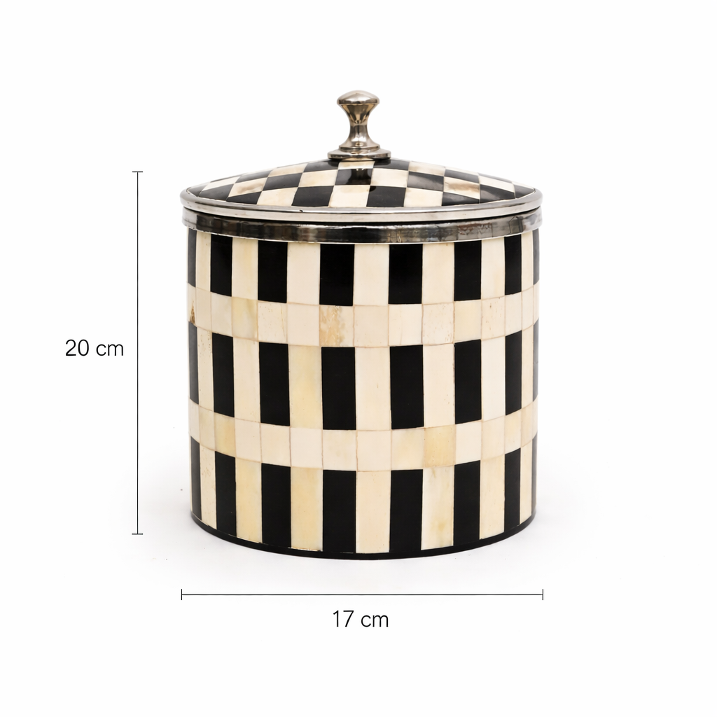 Seau à glace à incrustation à carreaux