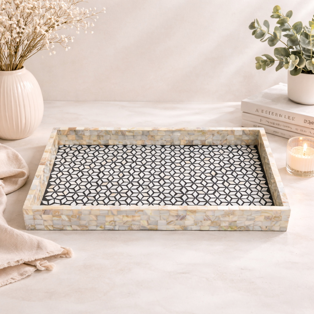 Cube Pattern Decorative Tray