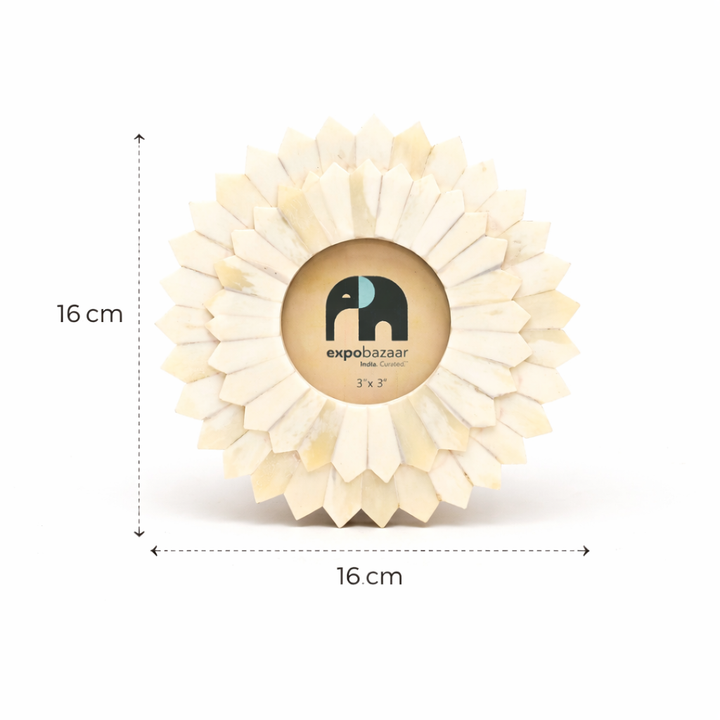 Sunflower Bone Inlay Photo Frame – 3x3 inches