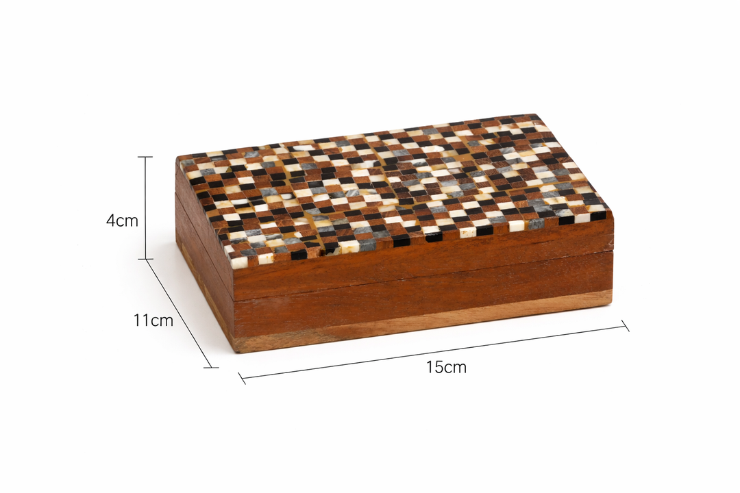 Wooden Mosaic Card Box