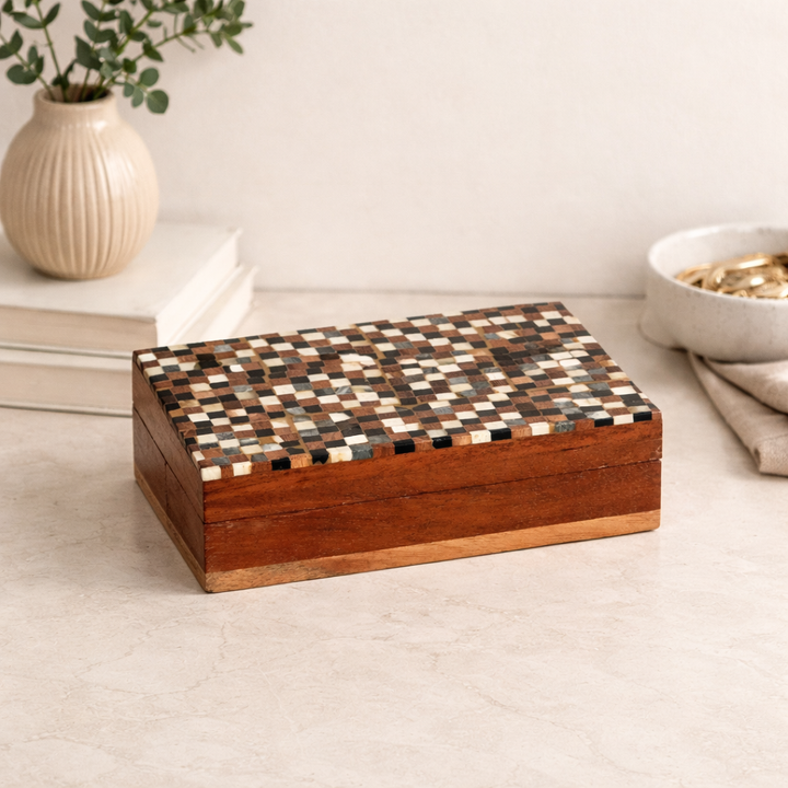 Wooden Mosaic Card Box
